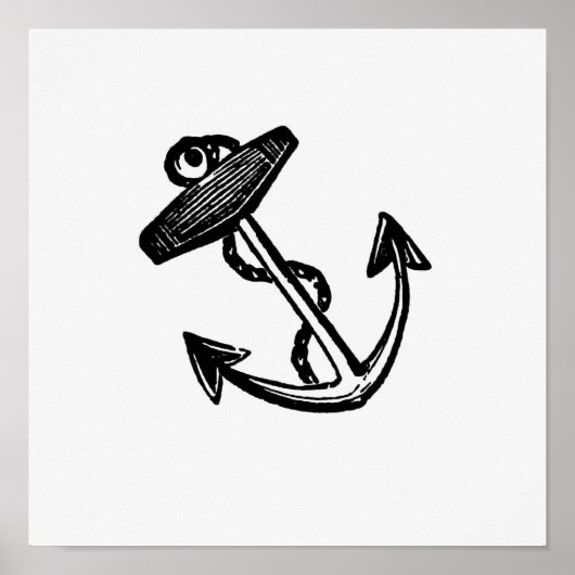 ヴィンテージいかりイラストレーション ポスター (正面)