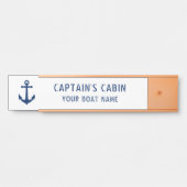 ヴィンテージいかりキャプテンズキャビンあなたのボート名金ゴールド サインプレート (正面)