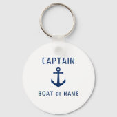 ヴィンテージいかりキャプテン名前またはボート名ホワイト キーホルダー (裏面)