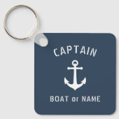 ヴィンテージいかりキャプテン名前またはボート名Blue キーホルダー (正面)