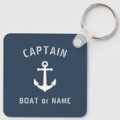 ヴィンテージいかりキャプテン名前またはボート名Blue キーホルダー (裏面)