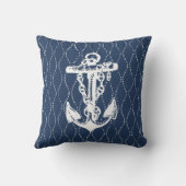 ヴィンテージいかりコースタル海軍装飾用クッション クッション (裏面)