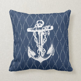 ヴィンテージいかりコースタル海軍装飾用クッション クッション