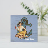 ヴィンテージいかりピンアップガールビーチブライダルシャワー 招待状 (スタンド正面)