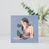 ヴィンテージいかりピンアップガールビーチブライダルシャワー 招待状 (スタンド正面)