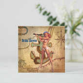 ヴィンテージいかりピンアップガールビーチブライダルシャワー 招待状 (スタンド正面)