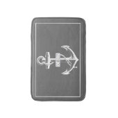 ヴィンテージいかりフレーム(名前、グレー航海の) バスマット (正面縦)