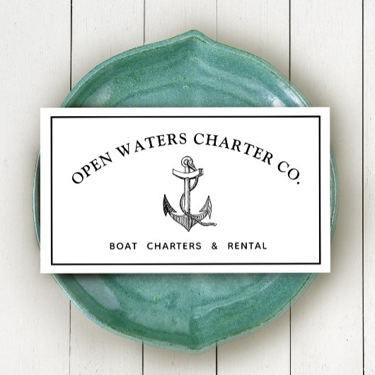 ヴィンテージいかりマリーナホワイトビジネスカード 名刺