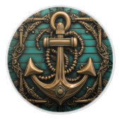 ヴィンテージいかりマリーンをテーマにした セラミックノブ (正面)