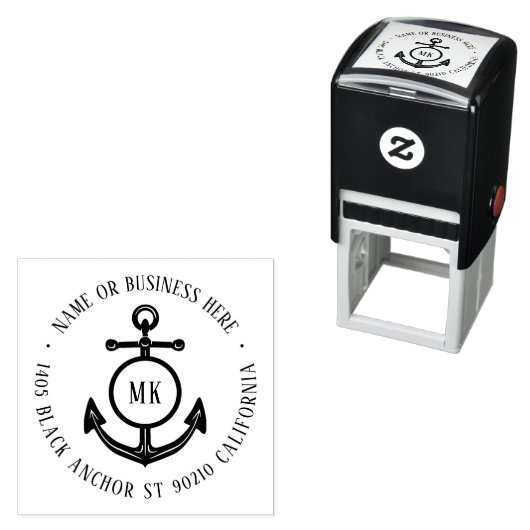 ヴィンテージいかりモノグラム名差出人住所 セルフインキングスタンプ (インサイチュ)