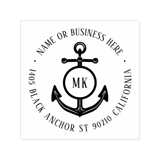 ヴィンテージいかりモノグラム名差出人住所 セルフインキングスタンプ (デザイン)