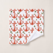 ヴィンテージいかりレッドクリスマスタオルセット バスタオルセット (ウォッシュタオル)