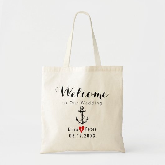 ヴィンテージいかり先ウェディングスクリプトへようこそ トートバッグ (正面)