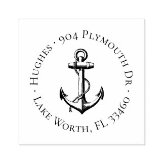 ヴィンテージいかり円のアドレススタンプ ラバースタンプ