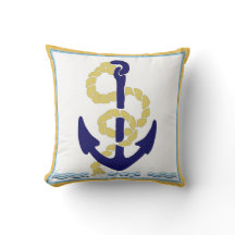 ヴィンテージいかり及びロープ枕