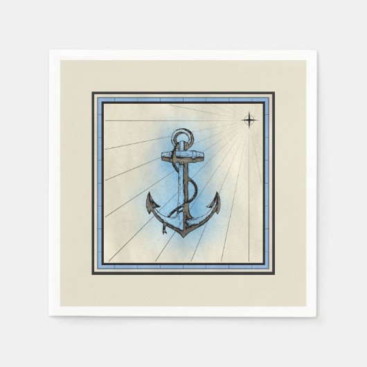 ヴィンテージいかり標準カクテルペーパーナプキン スタンダードカクテルナプキン (正面)