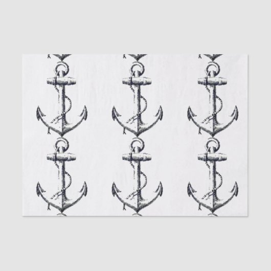 ヴィンテージいかり組織ギフト紙 薄葉紙 (正面)