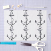 ヴィンテージいかり組織ギフト紙 薄葉紙 (クラフト)