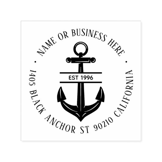 ヴィンテージいかり航海のセーラーネーム差出人住所 セルフインキングスタンプ (デザイン)