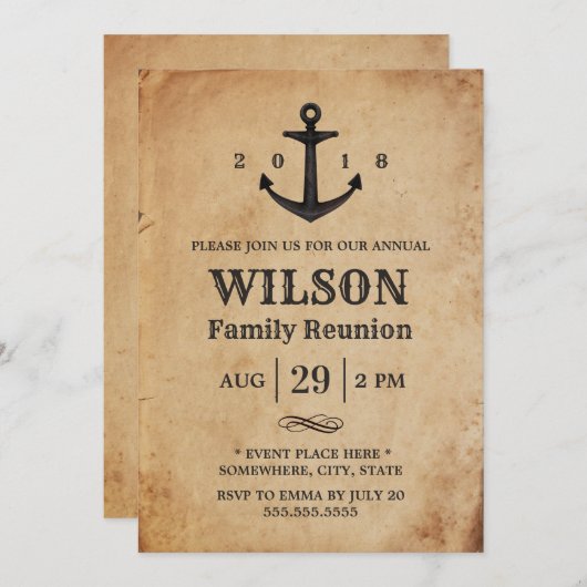 ヴィンテージいかり航海のファミリー懇親会 招待状 (正面/裏面)