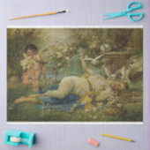 ヴィンテージいけなキューピッド油彩画 薄葉紙 (クラフト)