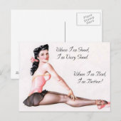 ヴィンテージいけなバレリーナピンアップガール ポストカード (正面/裏面)