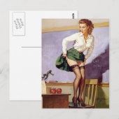 ヴィンテージいけな先生ピンアップガール ポストカード (正面/裏面)