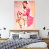ヴィンテージいけな愛人ピンアップガールキャンバス キャンバスプリント (インサイチュ (寝室))