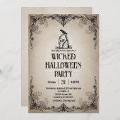 ヴィンテージいたずらグッドタイムハローウィンパーティ 招待状 (正面/裏面)