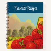 ヴィンテージいちごクレートアートスパイラルレシピ ノートブック (正面)