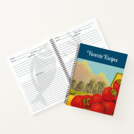 ヴィンテージいちごクレートアートスパイラルレシピ ノートブック