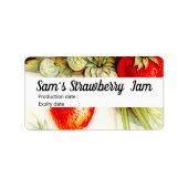 ヴィンテージいちごパーソナライズされた- Jam ラベル (正面)