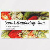 ヴィンテージいちごパーソナライズされた- Jam ラベル (デザイン2)
