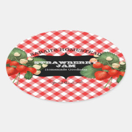 ヴィンテージいちごラベル果実保存歯肉 楕円形シール
