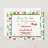 ヴィンテージいちご日付はがきを保存 ポストカード (正面/裏面)