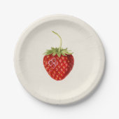 ヴィンテージいちご誕生日パーティー ペーパープレート (正面)