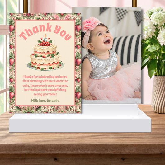 ヴィンテージいちご1日サンキューカード 招待状