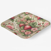 ヴィンテージいちご1日パーティー ペーパープレート (傾斜あり)