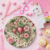 ヴィンテージいちご1日パーティー ペーパープレート (パーティー)