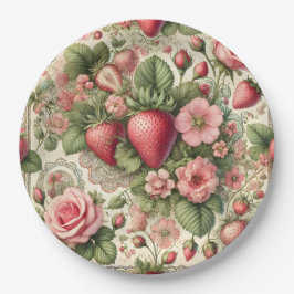 ヴィンテージいちご1日パーティー ペーパープレート