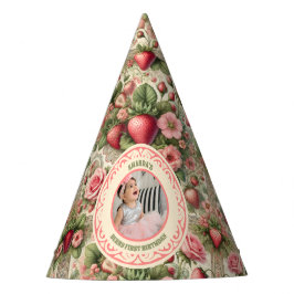 ヴィンテージいちご1st誕生日パーティー写真 パーティーハット