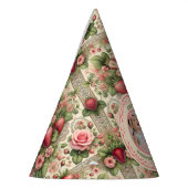 ヴィンテージいちご1st誕生日パーティー写真 パーティーハット (左)