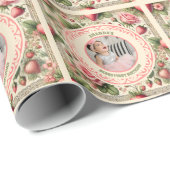 ヴィンテージいちご1st誕生日パーティー写真 ラッピングペーパー (ロールコーナー)