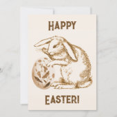 ヴィンテージうさぎ卵ハッピーイースター カード (正面)