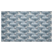 ヴィンテージうさぎ型青うさぎプリント材料 ファブリック (ファットクウォーター)