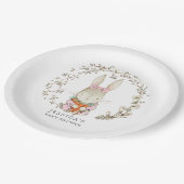 ヴィンテージうさぎ植物性ベビーシャワーデコール紙P ペーパープレート (アングル)