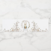 ヴィンテージうさぎ植物性ベビーシャワーデコール ペットボトルラベル (シングルラベル)