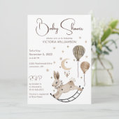 ヴィンテージうさぎ玩具&バルーン赤ちゃんシャワー 招待状 (スタンド正面)