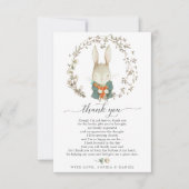 ヴィンテージうさぎ赤ちゃんシャワーサンキューカード 招待状 (正面)