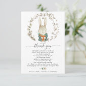 ヴィンテージうさぎ赤ちゃんシャワーサンキューカード 招待状 (スタンド正面)